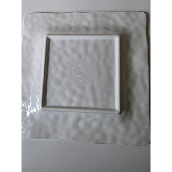 Set of 2 SECRET CELEBRITY Off White Textured Melamine Luncheon Plate 9" - Picture 5 of 7